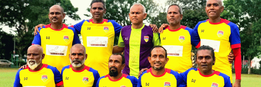 Maldives Soccer Mates getting ready for friendly match against Eydhafushi Veterans